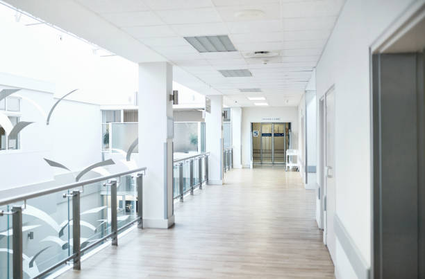 Where babies are born Shot of a empty hospital corridor on the 2nd floor maternity ward stock pictures, royalty-free photos & images