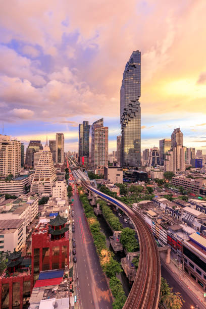 istock Bangkok business district cityscape with skyscraper at twilight, Thailand 1030333940