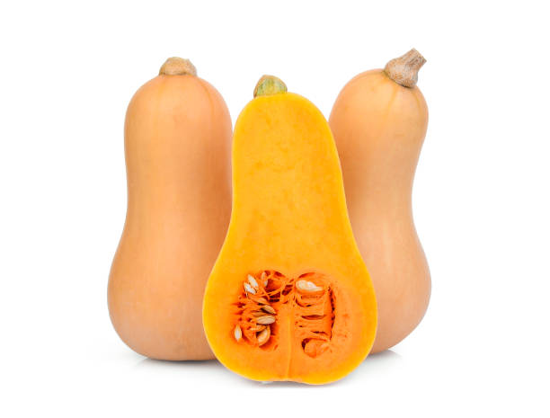 istock two whole and half butternut squash isolated on white background 1030334372
