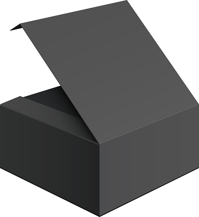 Open Pacage Box Realistic Black Open Package Box Stock Illustration - Download Image ...