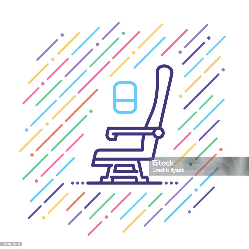 Airline Seat Line Icon Line vector icon illustration of airplane seat. Seat stock vector