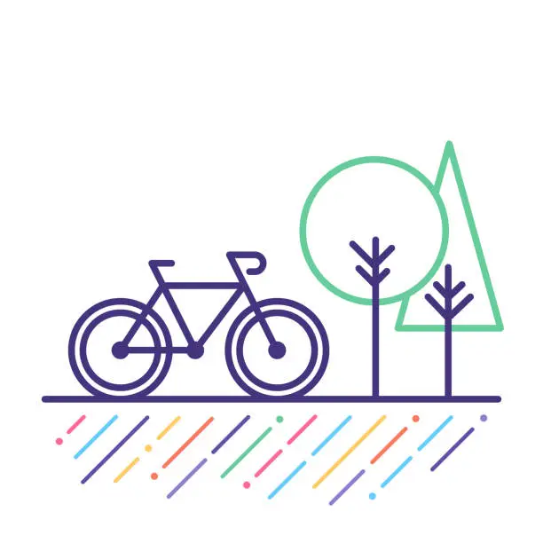 Vector illustration of Cycling Line Icon