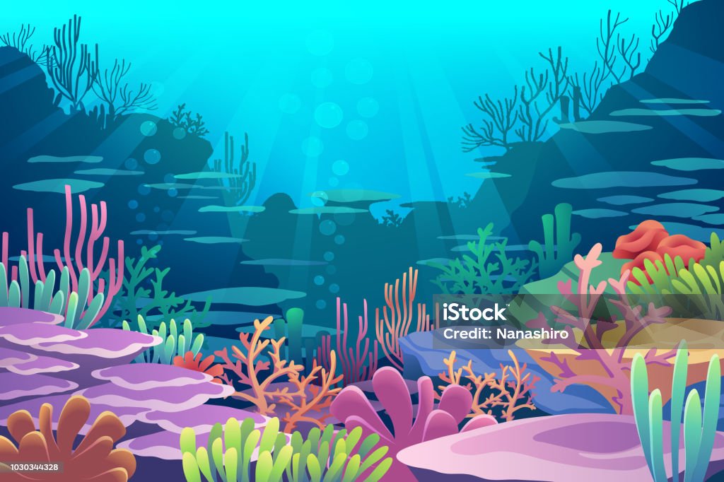 Under Sea View Under Sea View vector eps10 Underwater stock vector