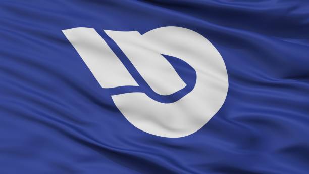 istock Toride City Flag, Japan, Ibaraki Prefecture, Closeup View 1030348346