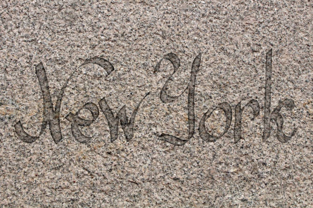 New york logo on the granite slab background