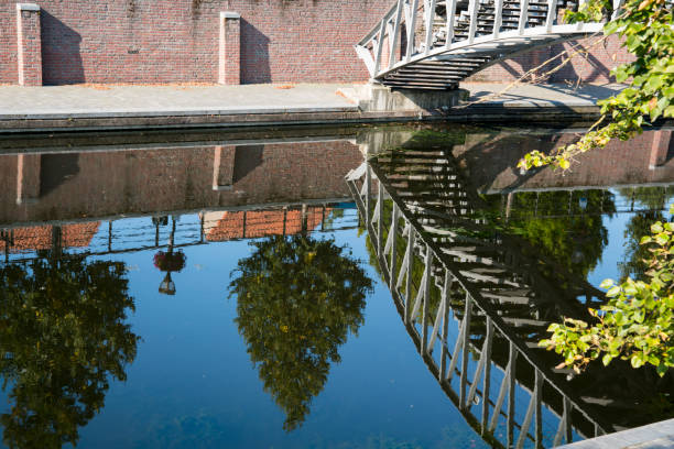Water canals of Amsterdam in the morning