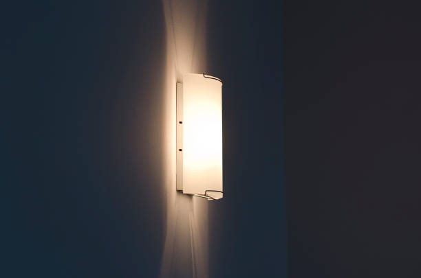 Close up of wall lamp in a room