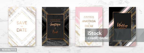 Gold Marble Template Artistic Covers Design Stock Illustration - Download Image Now - Invitation, Gold - Metal, Gold Colored