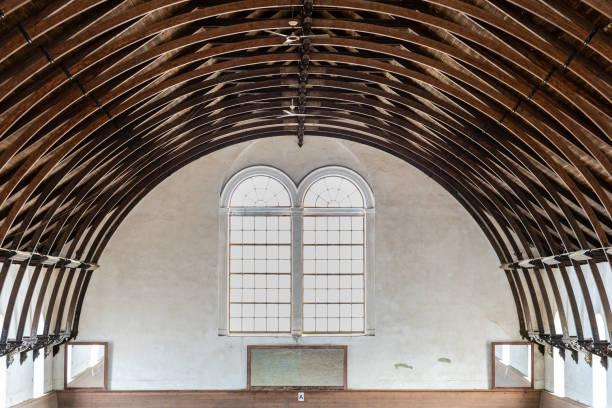 istock Beautiful roof construction with curved arches 1030367536