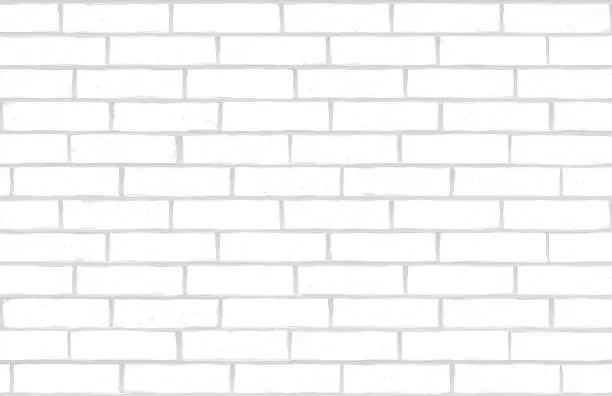 Vector illustration of white brick wall