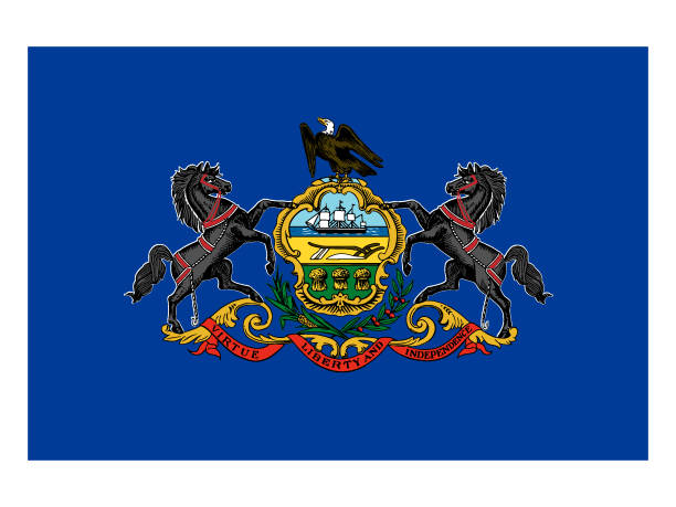 State Flag of Pennsylvania Vector illustration of the State Flag of Pennsylvania us state flag stock illustrations