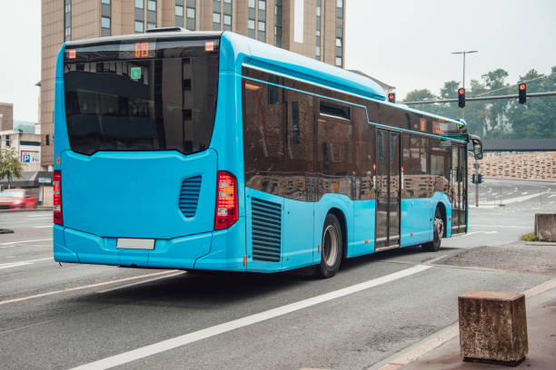 istock Rear view of modern city bus 1030379380