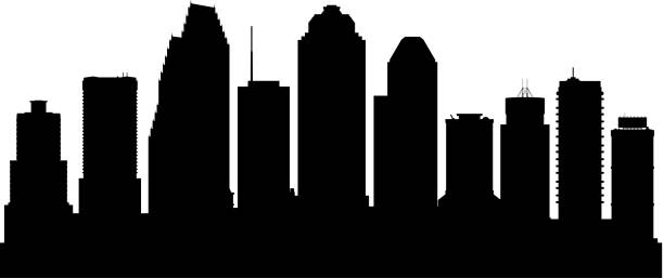 Houston (All Buildings Are Complete and Moveable) Houston. All buildings are complete and moveable. houston skyline stock illustrations