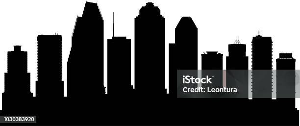 Houston Stock Illustration - Download Image Now - Houston - Texas, Urban Skyline, Texas