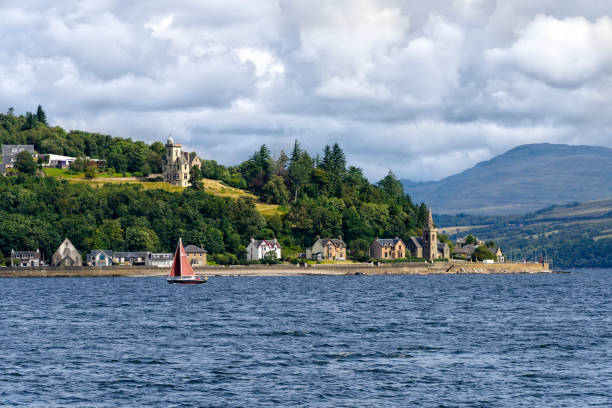 River Clyde in Scotland Saint Columbas Church of Scotland on the River Clyde, near Greenock, Scotland. argyll and bute stock pictures, royalty-free photos & images