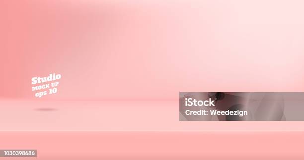 Vector Empty Pastel Pink Color Studio Table Room Background Product Display With Copy Space For Display Of Content Designbanner For Advertise Product On Website Stock Illustration - Download Image Now