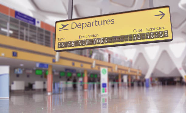 istock Airport departures board going to New York 1030404190