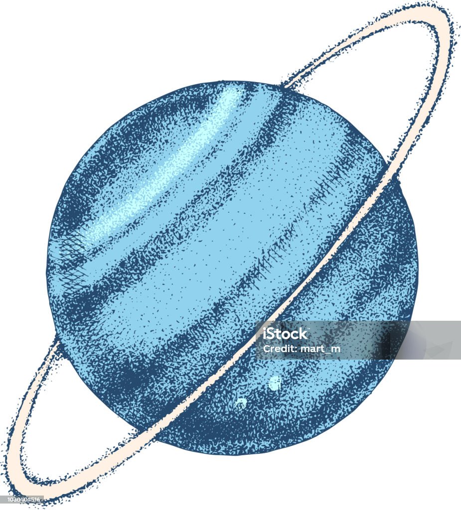 Hand drawn Uranus planet Hand drawn Uranus planet. Vector illustration isolated on white background. Art stock vector