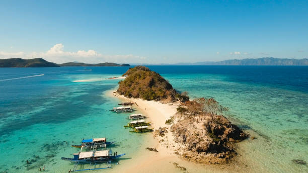 istock Aerial view beautiful beach on a tropical Island. Philippines 1030419412