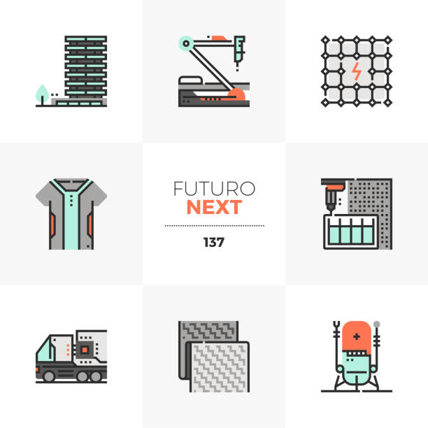 ilustrações, clipart, desenhos animados e ícones de tecnologia moderna do futuro próximo ícones - rede elétrica inteligente