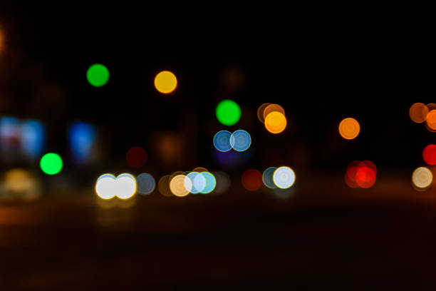 istock Abstract background of blurred big city lights 1030426232