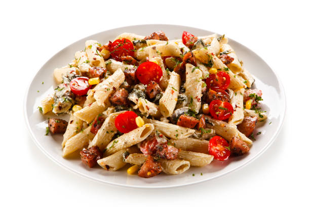 istock Pasta with sausages and vegetables 1030433824