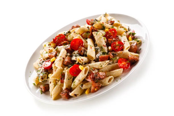 istock Pasta with sausages and vegetables 1030433964