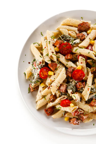 istock Pasta with sausages and vegetables 1030434530