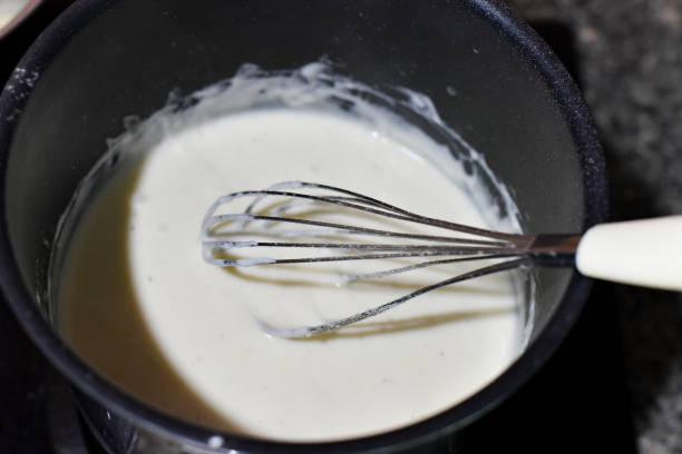 istock Prepare white sauce in hot pot 1030434692