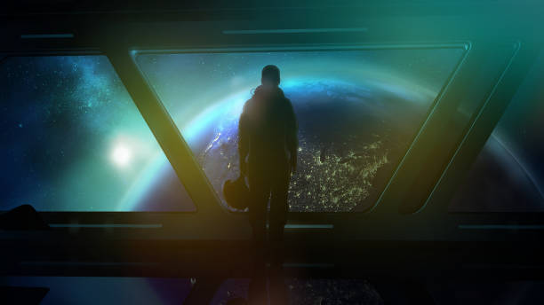 istock The astronaut in the ship flies to Earth 1030438006
