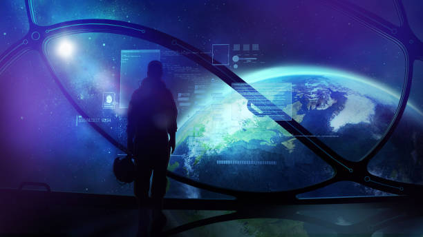istock The astronaut looks at the earth from space 1030438096