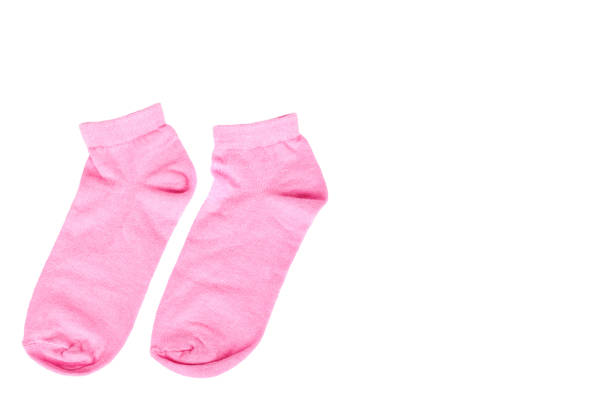 istock Fashionable pink socks isolated on a white background, copy space template. 1030441608