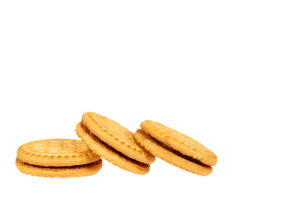 istock Cookies with cream filling isolated on white background, copy space template. 1030441952