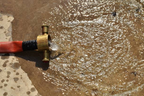 istock drain water out of fire pipe for clean fire system 1030465586