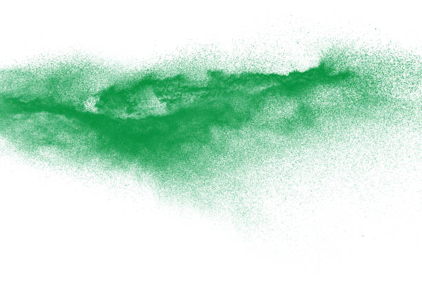 istock Blue color dust particles splash on white background. 1030467438