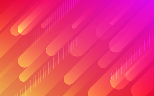Abstract color pattern of neon red orange liquid gradient lines background with modern geometric fluid shapes in dynamic motion