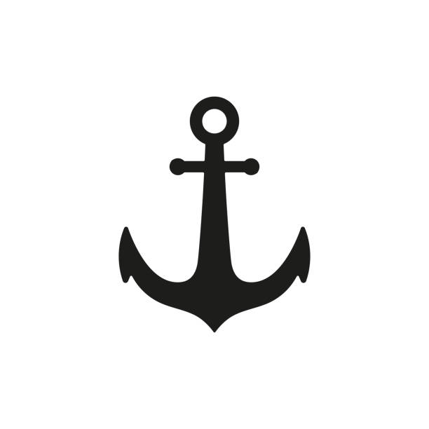 stockillustraties, clipart, cartoons en iconen met vector verankeringspictogram - anker