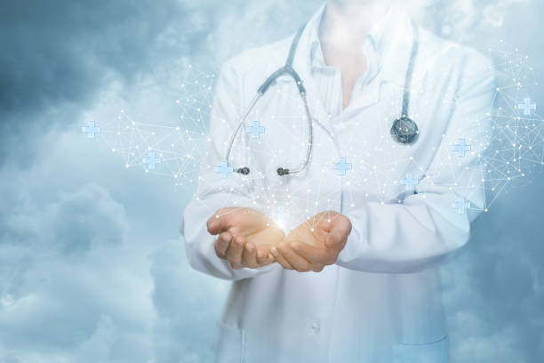 istock Doctor supports the medical network . 1030474388