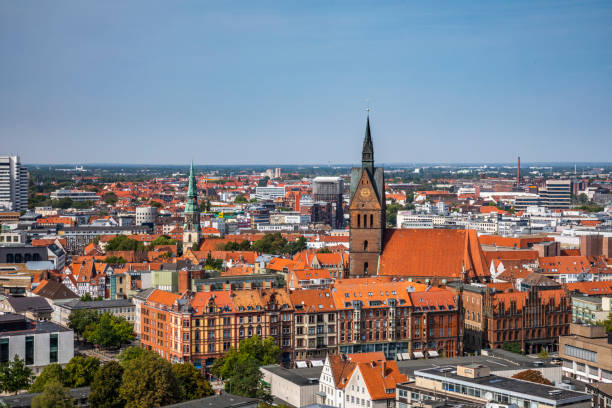 panorama města, hannover, německo - hannover - stock snímky, obrázky a fotky