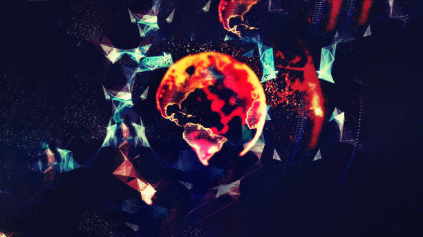 istock Digital World Made in Computer Graphics, World Connections Concept 1030482472