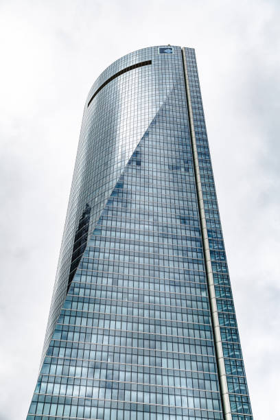 istock Glass skyscraper in financial district of Madrid 1030485534