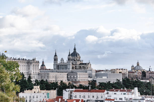 istock Church Almudena Cathedral in Madrid. View from afar 1030485564