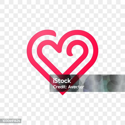 istock Heart logo vector icon. Isolated modern heart symbol for cardiology medical center or charity, Valentine love or wedding greeting card fashion design for web social net application 1030491624