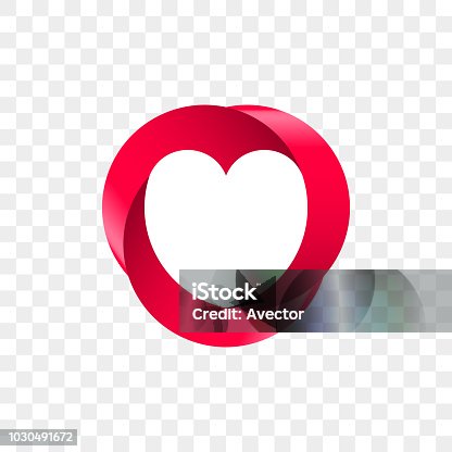 istock Heart logo vector infinity loop icon. Isolated modern heart symbol for cardiology medical center or charity, Valentine love or wedding greeting card fashion design for web social net application 1030491672
