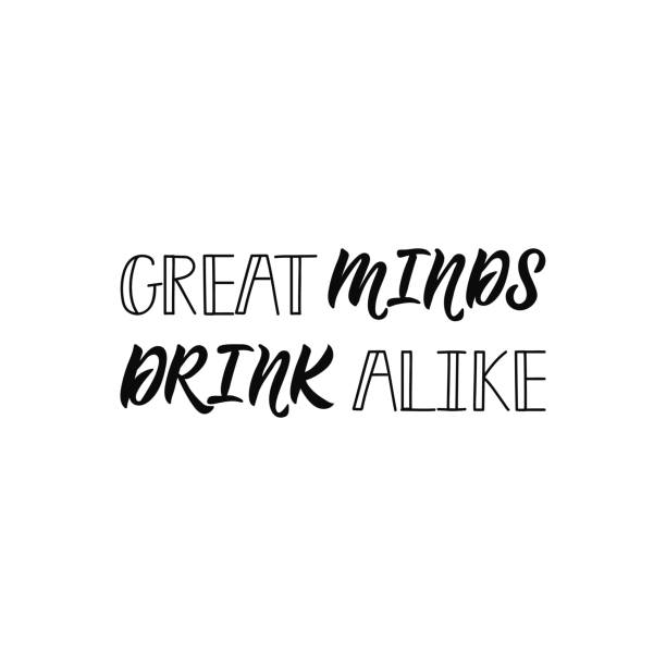 istock Great minds drink alike. Alcohol printable sign. Lettering. calligraphy vector illustration. 1030491826