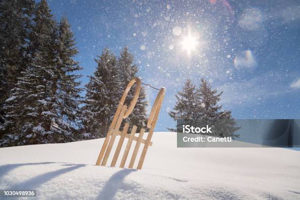 Sled Stock Photo - Download Image Now - Sled, Snow, Winter