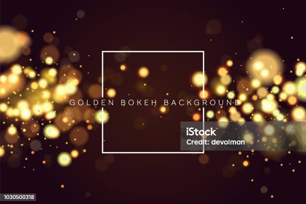 Abstract Defocused Circular Golden Bokeh Sparkle Glitter Lights Background Magic Christmas Background Elegant Shiny Metallic Gold Background Eps 10 Stock Illustration - Download Image Now