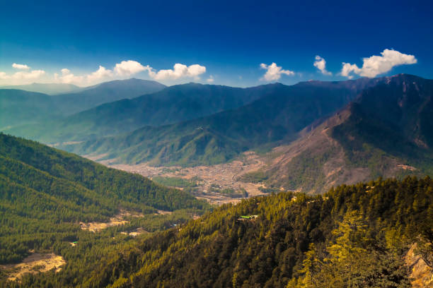 istock View over the mountains in Bhutan 1030504702