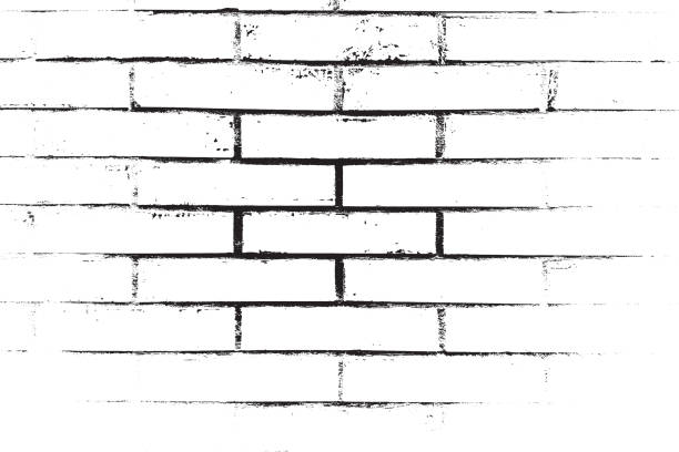 Distress Brickwall Overlay Distress brick wall masonry overlay texture. Grunge urban dirty background. Aging stone template cover. EPS10 vector. cement wall stock illustrations