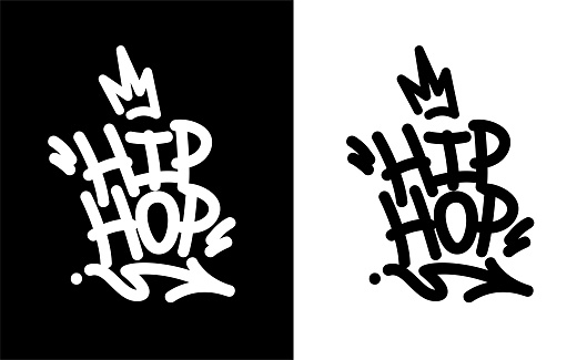 Hip Hop Tag Graffiti Style Label Lettering. Vector Illustration EPS 10